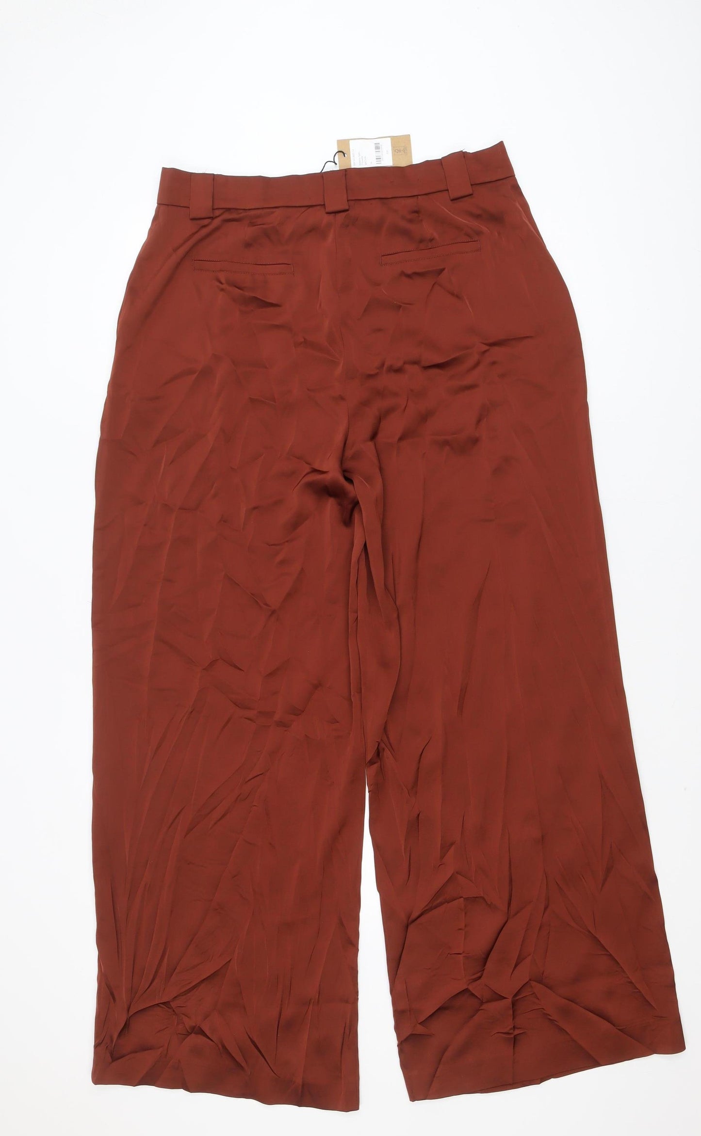 Hush Womens Rust Wide-Leg Trousers Size 14 Polyester Dress Pants