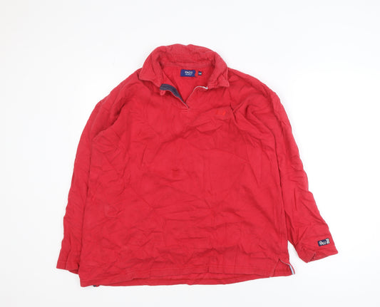 Paco Men’s Red Long Sleeve Cotton Polo Shirt Size S