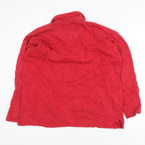 Paco Men’s Red Long Sleeve Cotton Polo Shirt Size S