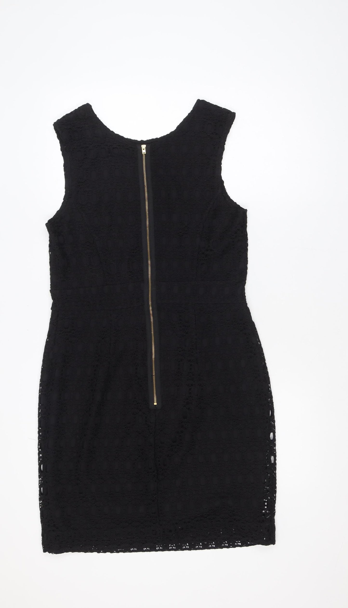 Dunnes Women Black Lace Sheath Knee Length Dress Size 14