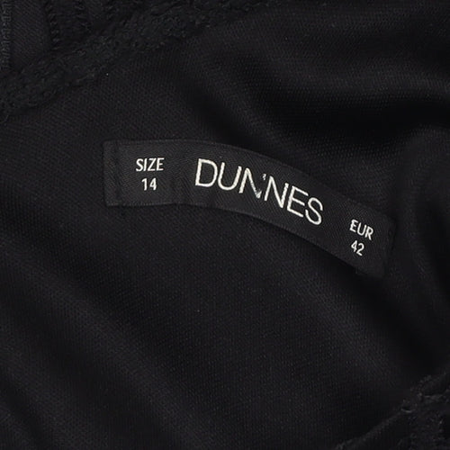 Dunnes Women Black Lace Sheath Knee Length Dress Size 14