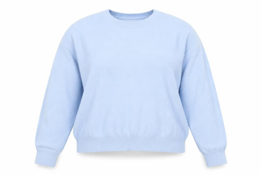 Front view of Savida Women Blue 2XL Crew Neck Long Sleeve jumper