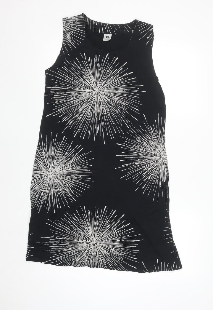 Nanso Womens Black Lyocell Sleeveless Shift Dress L
