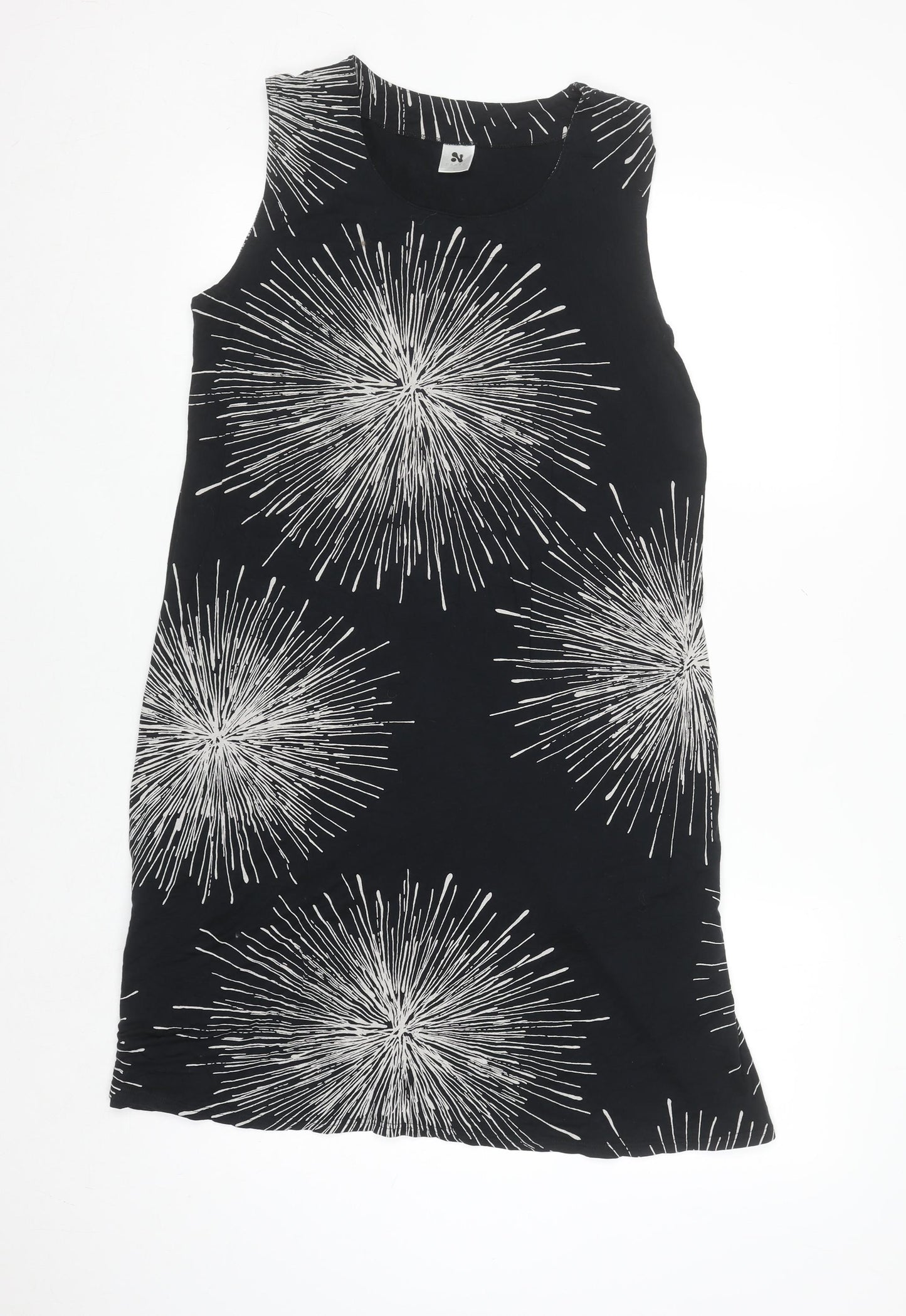 Nanso Womens Black Lyocell Sleeveless Shift Dress L