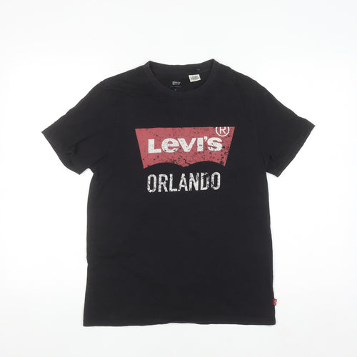 Levi's Men's Black Orlando Graphic Cotton T-Shirt XS