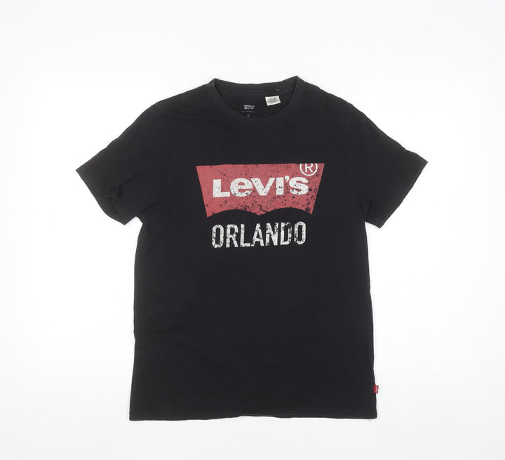 Levi's Men's Black Orlando Graphic Cotton T-Shirt XS