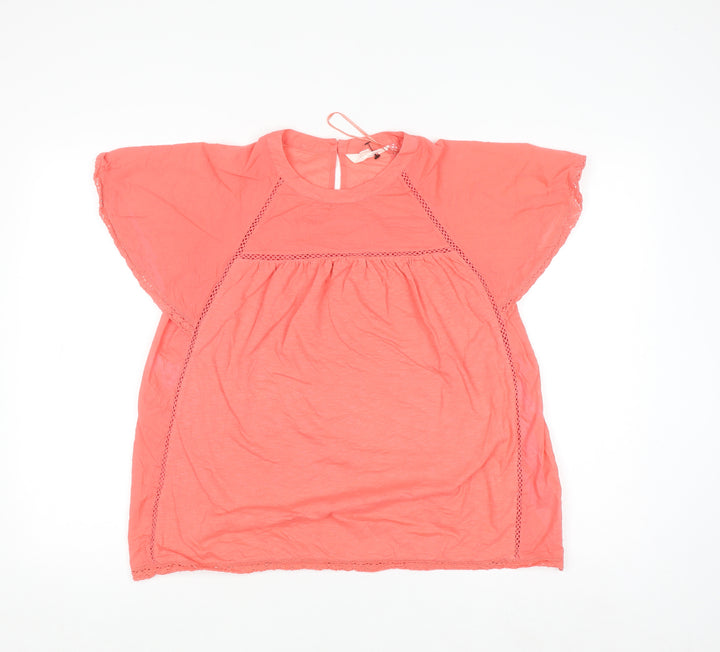 Marks and Spencer Per Una Women’s Orange Cotton Tunic Blouse Size 10