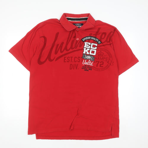 Ecko Unltd Men's Red XL Polo Shirt Classic Short Sleeve Cotton