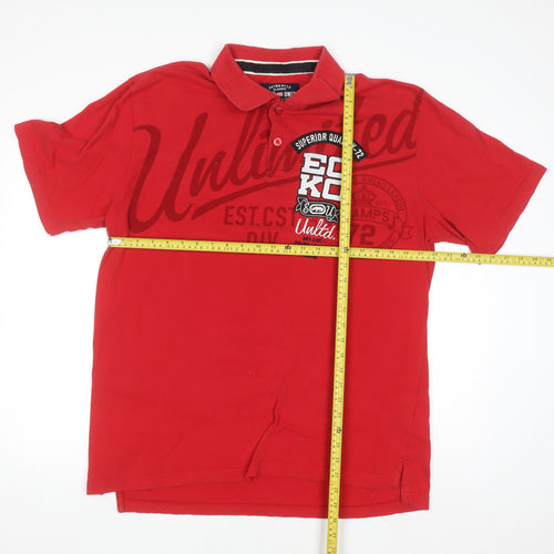Ecko Unltd Men's Red XL Polo Shirt Classic Short Sleeve Cotton