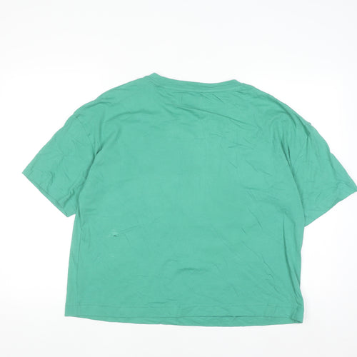 Marks and Spencer Women’s Green Cropped T-Shirt Wicked Print L