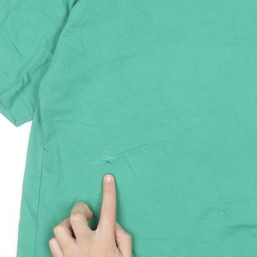 Marks and Spencer Women’s Green Cropped T-Shirt Wicked Print L