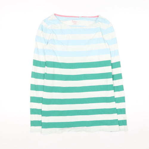 Boden Women's Multicoloured Striped Long Sleeve Cotton T-Shirt UK 8