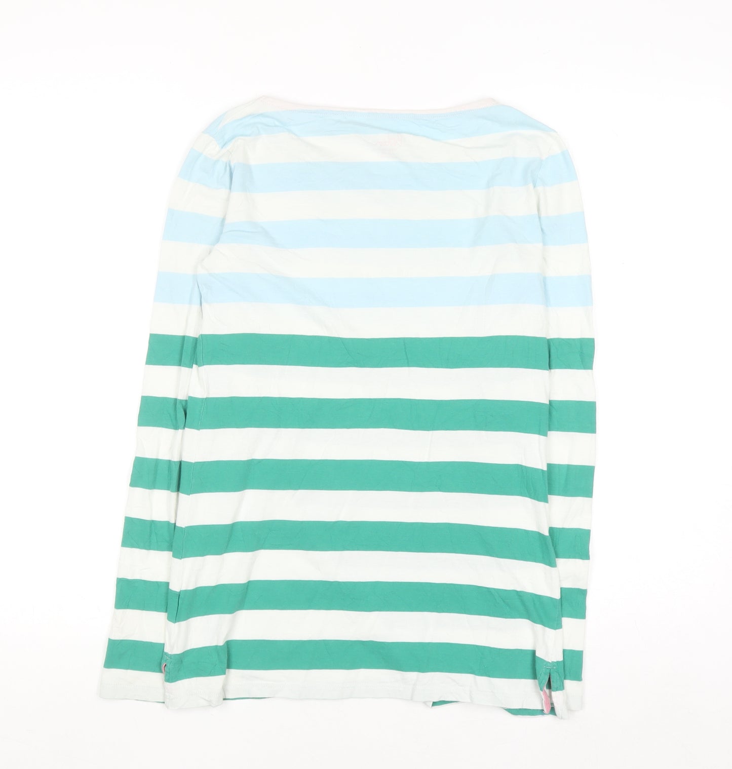 Boden Women's Multicoloured Striped Long Sleeve Cotton T-Shirt UK 8
