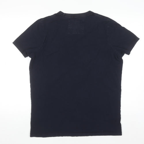 Abercrombie & Fitch Men's Blue 2XL Graphic Crew Neck Cotton T-Shirt