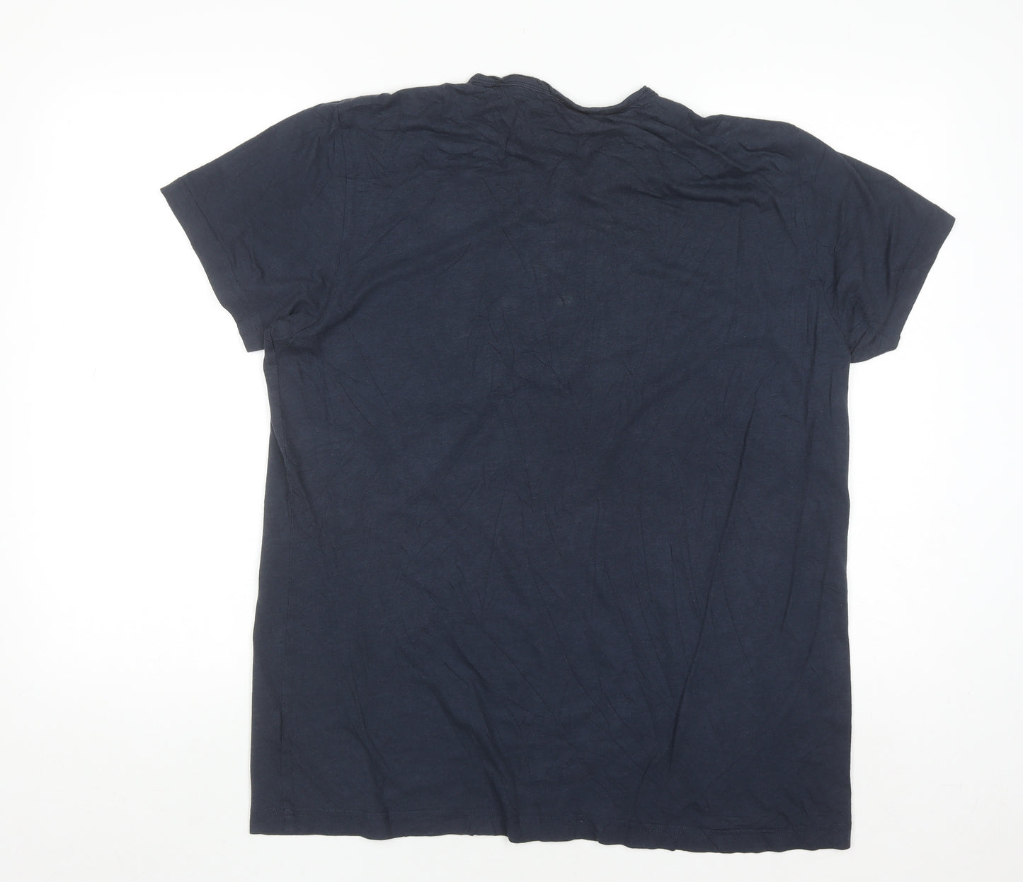 Jockey Men's Navy Blue Henley T-Shirt XL Cotton Short Sleeve