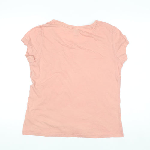 Jack Wills Women’s Pink Cotton Blend Short Sleeve T-Shirt UK 12