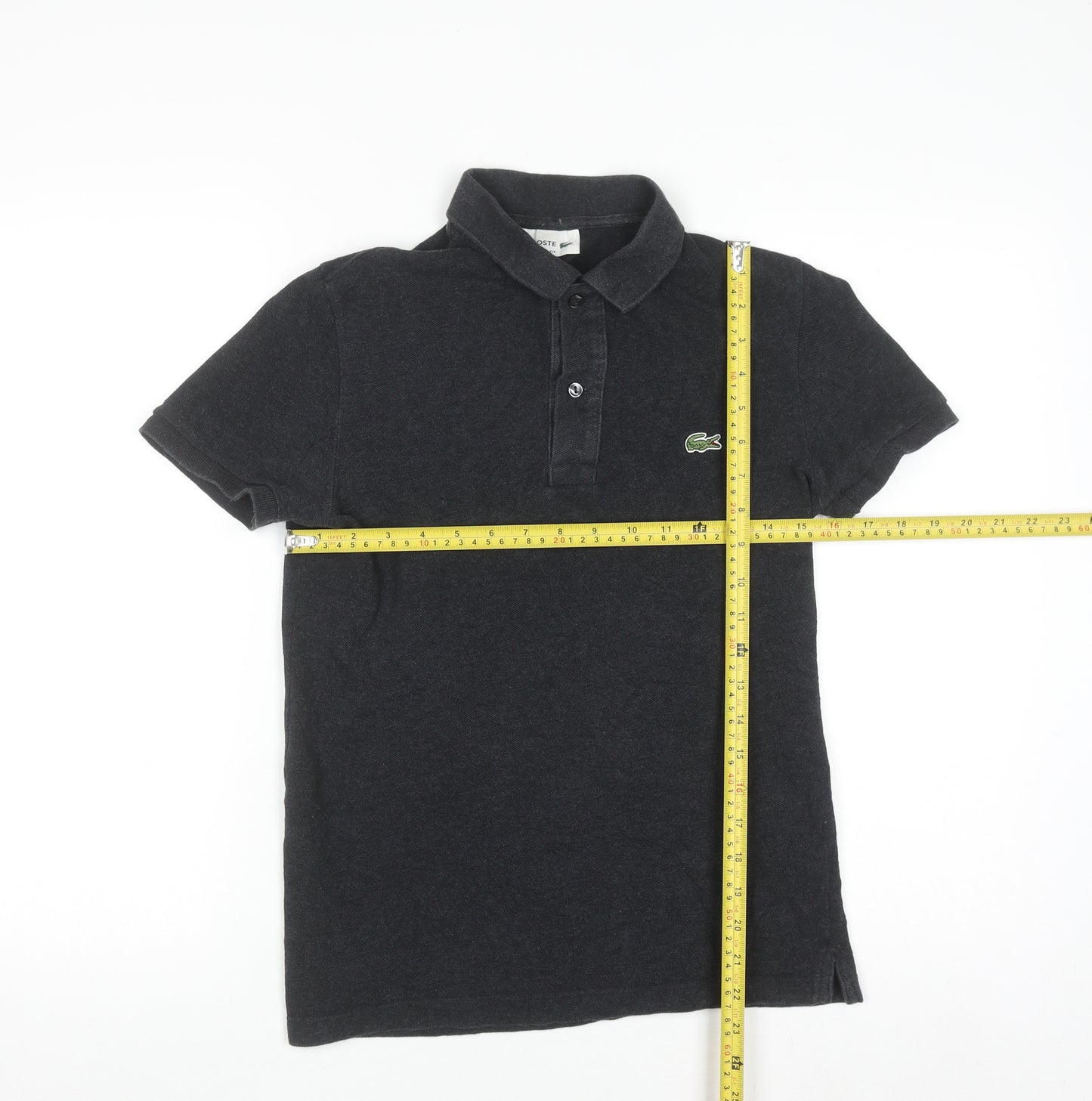 Lacoste Men's Black Slim Fit Cotton Polo Shirt XS