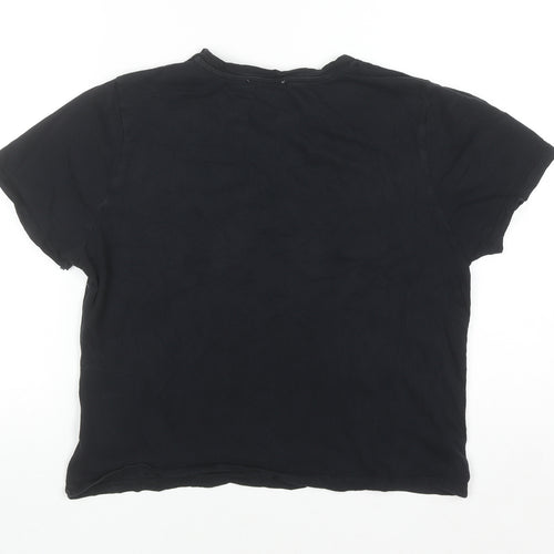 Zara Trafaluc Women's Black Sequin Rainbow T-Shirt Size L