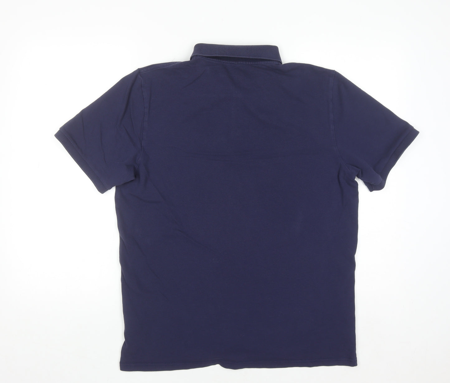 Fila Men's Blue Cotton Blend Short Sleeve Polo Shirt M