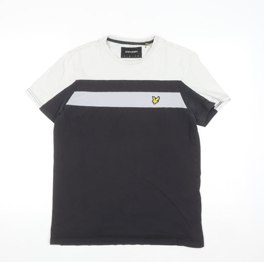 Lyle & Scott Men's Black Colourblock Cotton Crew Neck T-Shirt M