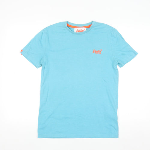 Superdry Men's Blue Short Sleeve Cotton Blend Crew Neck T-Shirt Size S