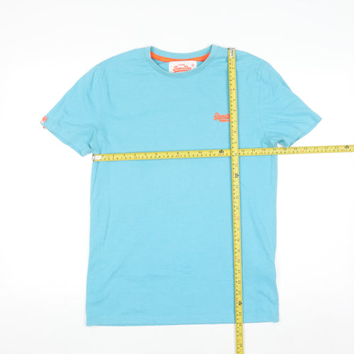 Superdry Men's Blue Short Sleeve Cotton Blend Crew Neck T-Shirt Size S