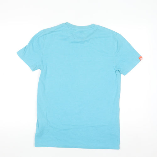 Superdry Men's Blue Short Sleeve Cotton Blend Crew Neck T-Shirt Size S