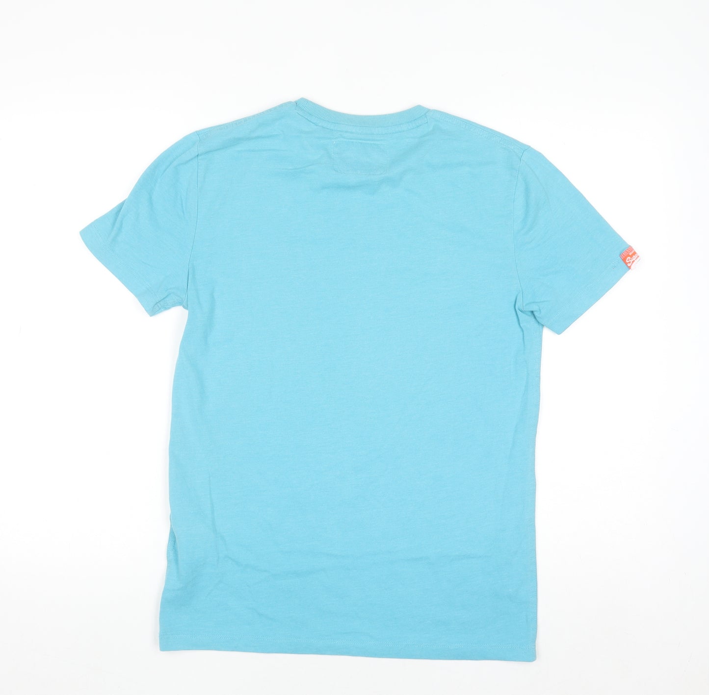 Superdry Men's Blue Short Sleeve Cotton Blend Crew Neck T-Shirt Size S