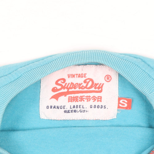 Superdry Men's Blue Short Sleeve Cotton Blend Crew Neck T-Shirt Size S