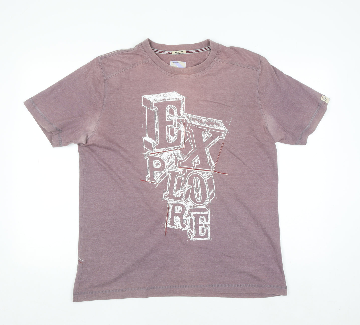 Fat Face Men's Purple Explorer Slim Fit Graphic T-Shirt Size L