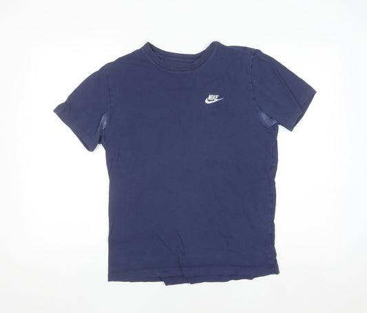 Nike Men's Blue Regular Fit Cotton Sports T-Shirt M