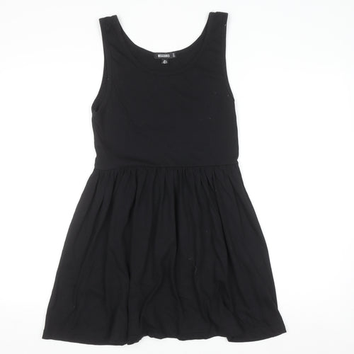 Missguided Women Black Skater Dress Size 8 Sleeveless Scoop Neck