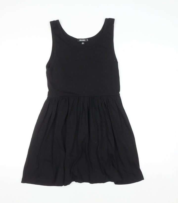 Missguided Women Black Skater Dress Size 8 Sleeveless Scoop Neck