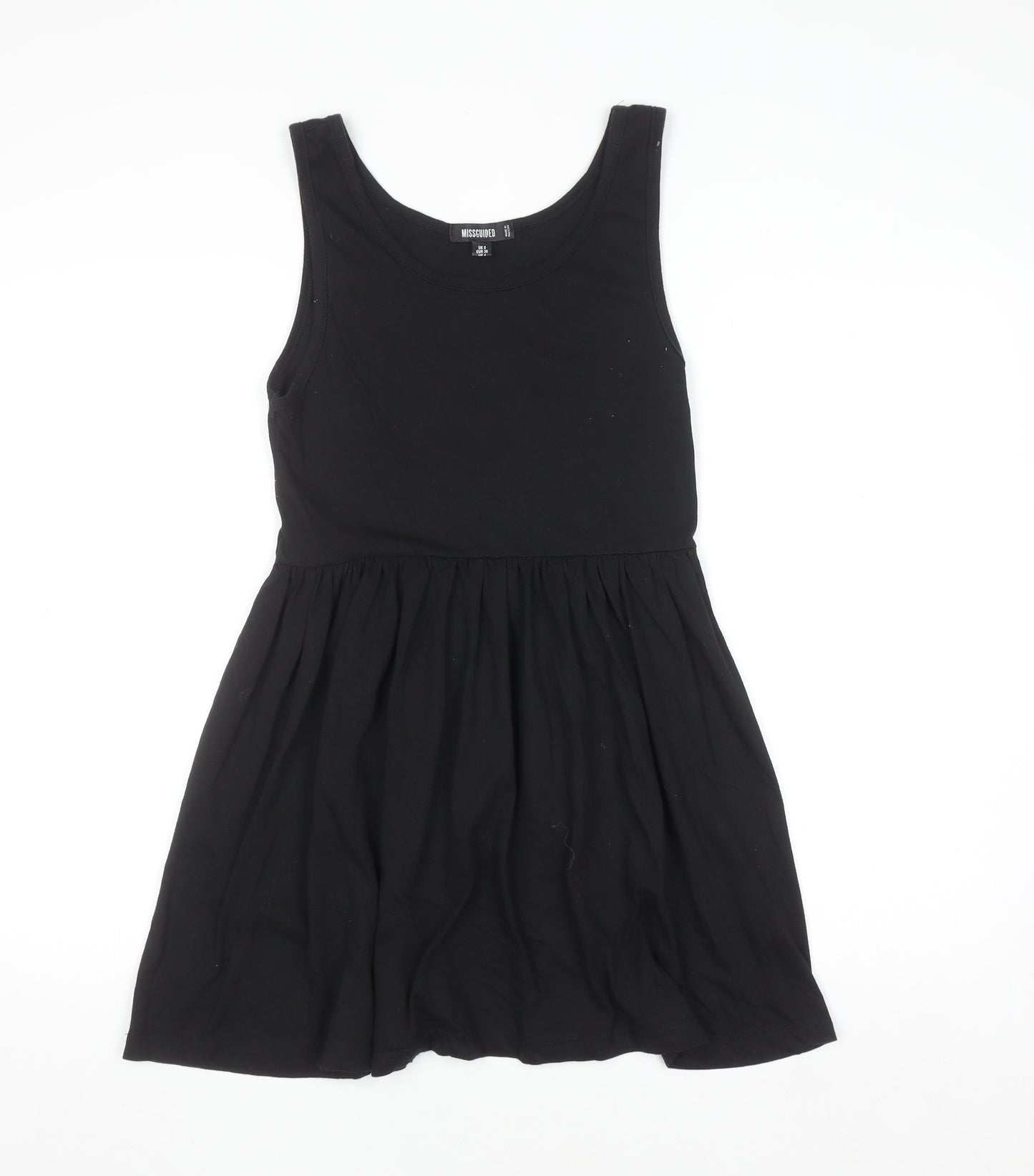 Missguided Women Black Skater Dress Size 8 Sleeveless Scoop Neck