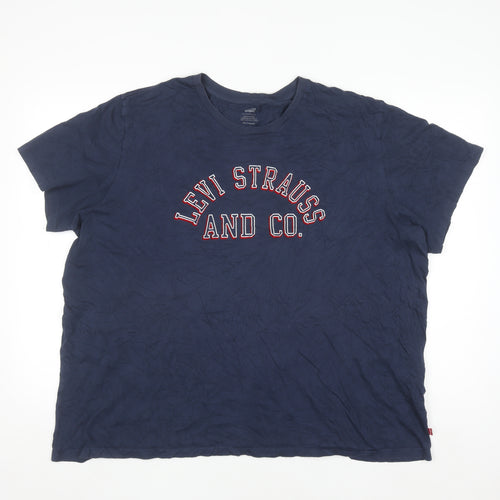 Levi's Men's Blue 2XL Crew Neck Graphic Logo T-Shirt