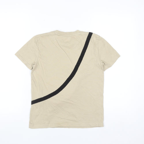 Next Boys Beige Camouflage Zip Detail T-Shirt 10 Years Cotton Casual