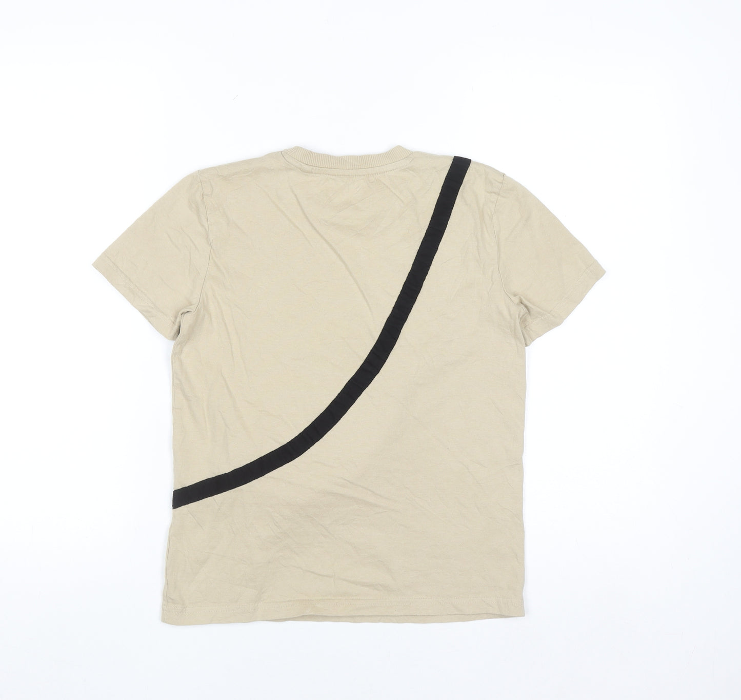 Next Boys Beige Camouflage Zip Detail T-Shirt 10 Years Cotton Casual