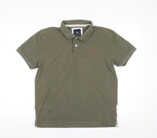 Crew Clothing Company Men's Green Polo Shirt Size M 100% Cotton