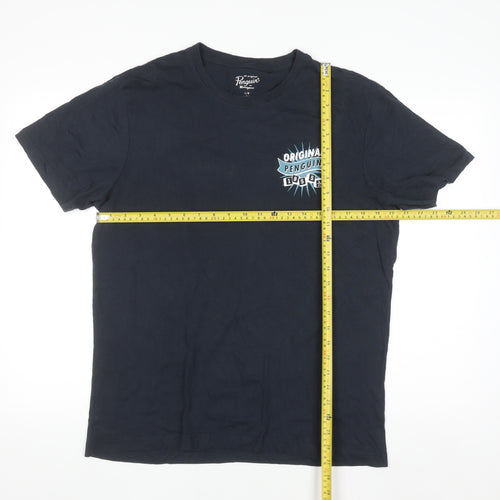 Original Penguin Men's Blue Graphic Logo Crew Neck T-Shirt Size L