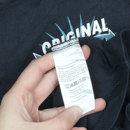 Original Penguin Men's Blue Graphic Logo Crew Neck T-Shirt Size L