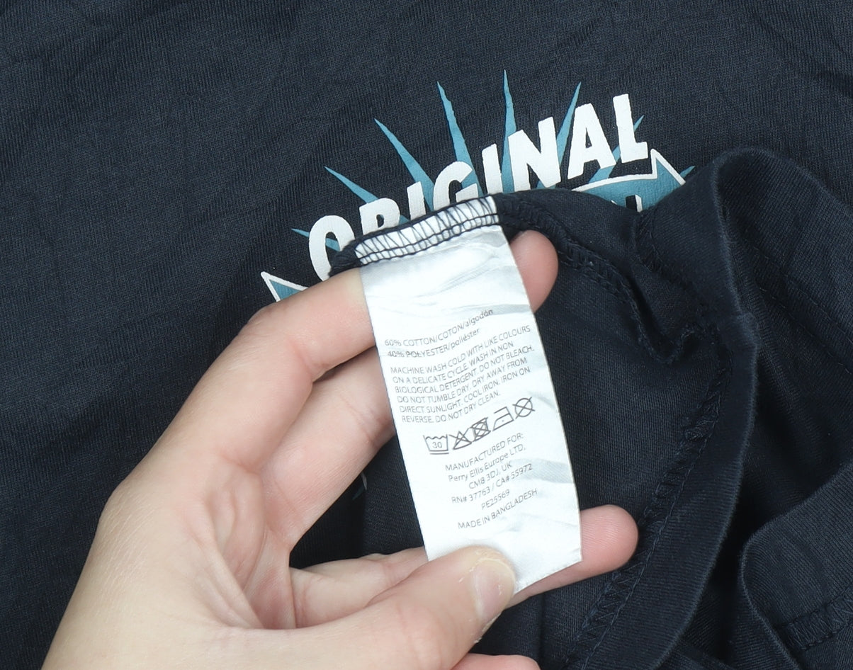 Original Penguin Men's Blue Graphic Logo Crew Neck T-Shirt Size L