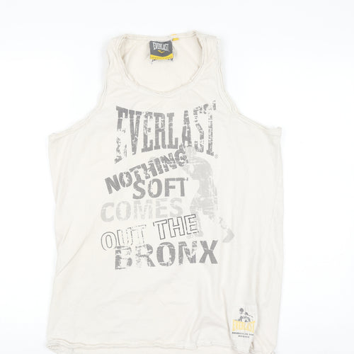 Everlast Men’s Beige Graphic Sports Vest Sleeveless Top M