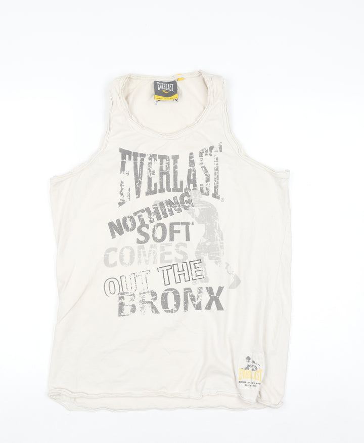 Everlast Men’s Beige Graphic Sports Vest Sleeveless Top M