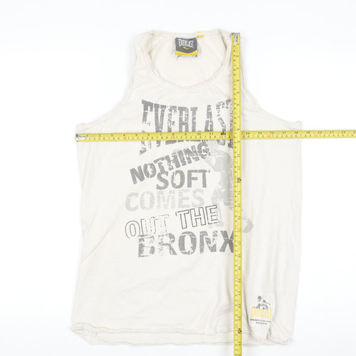 Everlast Men’s Beige Graphic Sports Vest Sleeveless Top M