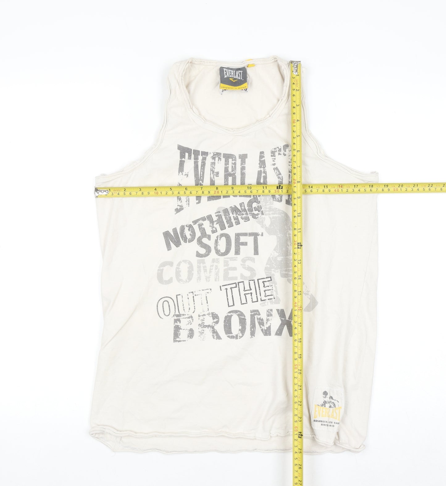 Everlast Men’s Beige Graphic Sports Vest Sleeveless Top M