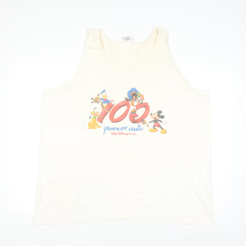 Walt Disney World Men’s Ivory 2XL Sleeveless 100 Years of Magic Top