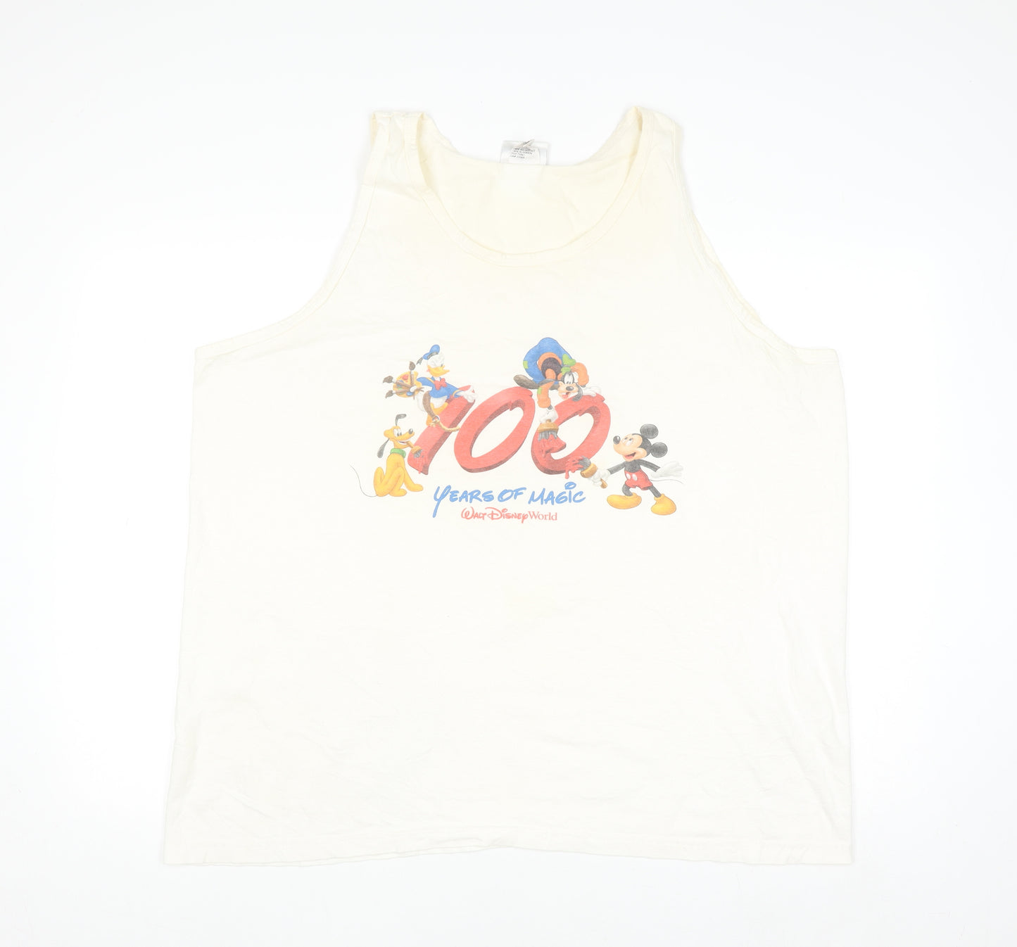 Walt Disney World Men’s Ivory 2XL Sleeveless 100 Years of Magic Top