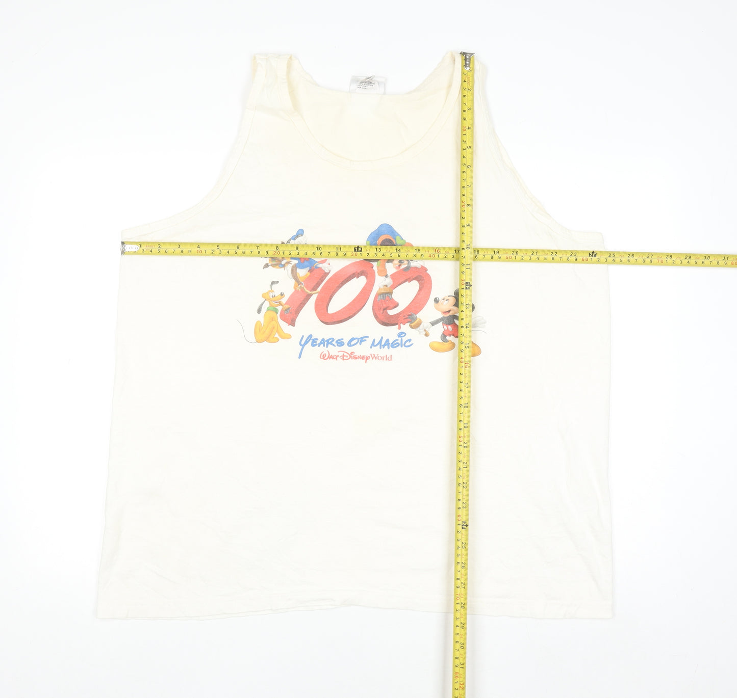 Walt Disney World Men’s Ivory 2XL Sleeveless 100 Years of Magic Top