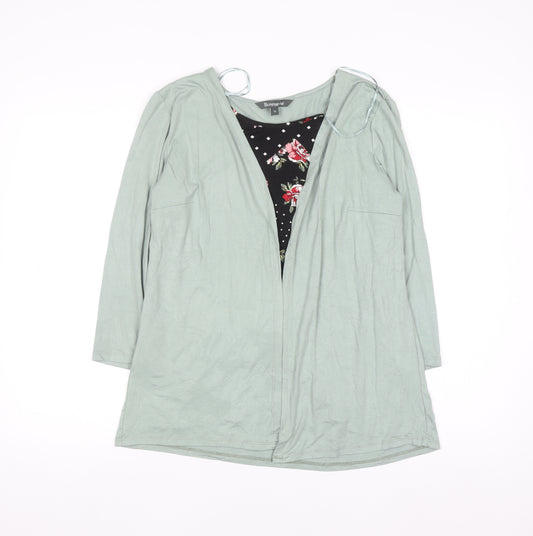 Bonmarché Women’s Green Tunic Top Size 16 Viscose Jersey Long Sleeve