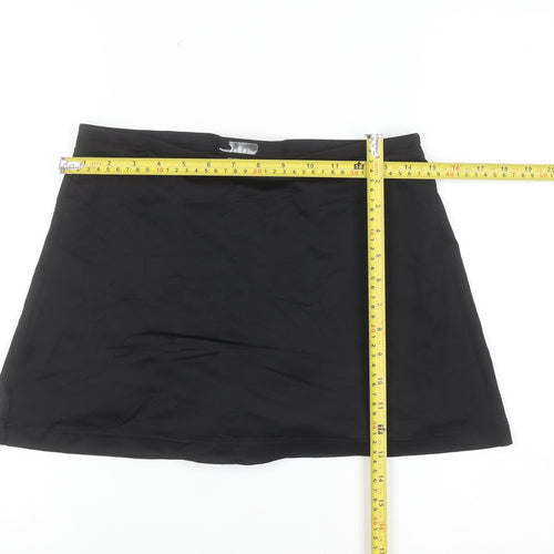David Luke Women Black Short Stretch Technical Skirt L